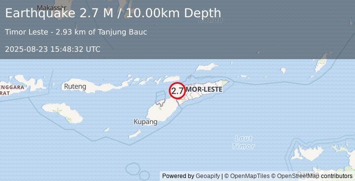 Earthquake Timor Region (2.7 M) (2025-08-23 15:48:32 UTC)