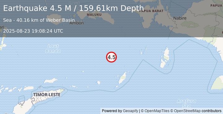 Earthquake Banda Sea (4.5 M) (2025-08-23 19:08:24 UTC)