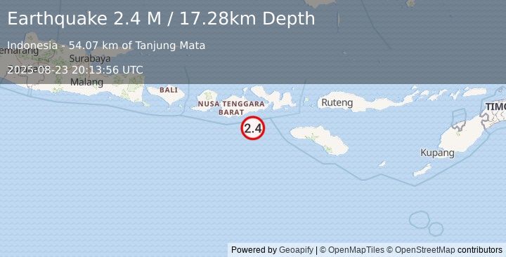 Earthquake Sumbawa Region, Indonesia (2.4 M) (2025-08-23 20:13:56 UTC)