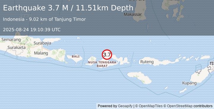 Earthquake Sumbawa Region, Indonesia (3.7 M) (2025-08-24 19:10:39 UTC)