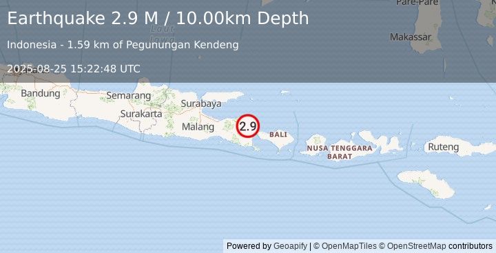 Earthquake Bali Sea (2.9 M) (2025-08-25 15:22:48 UTC)