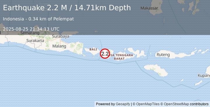 Earthquake Sumbawa Region, Indonesia (2.2 M) (2025-08-25 21:34:13 UTC)