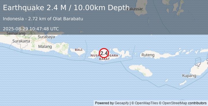 Earthquake Sumbawa Region, Indonesia (2.4 M) (2025-08-29 10:47:48 UTC)