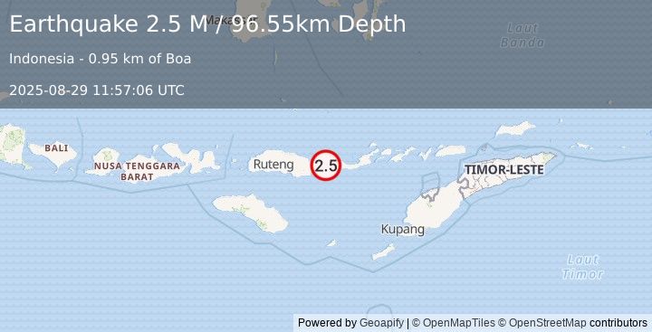 Earthquake Flores Region, Indonesia (3.4 M) (2025-08-29 11:57:05 UTC)