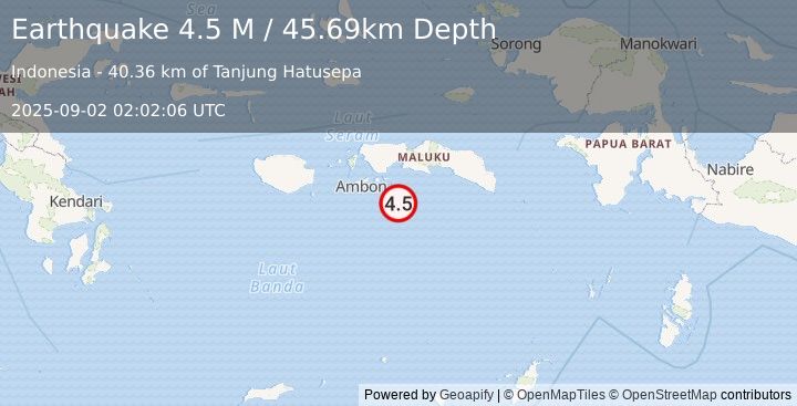 Earthquake Banda Sea (4.4 M) (2025-09-02 02:02:02 UTC)