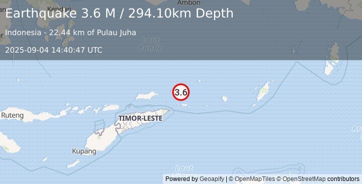 Earthquake Banda Sea (3.6 M) (2025-09-04 14:40:47 UTC)