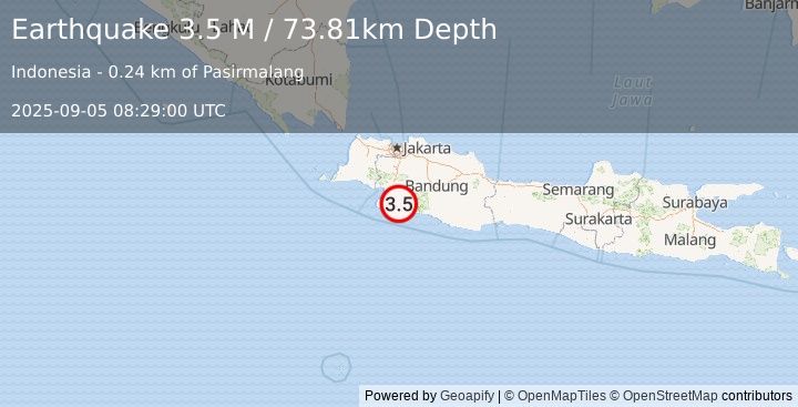 Earthquake Java, Indonesia (3.5 M) (2025-09-05 08:29:00 UTC)