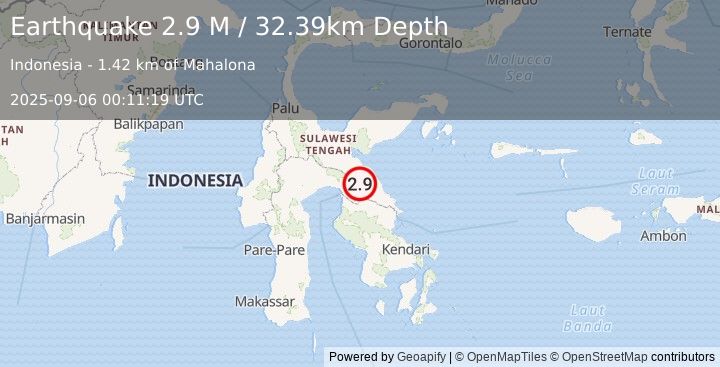 Earthquake Sulawesi, Indonesia (3.5 M) (2025-09-06 00:11:02 UTC)
