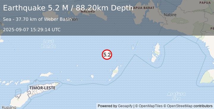 Earthquake Banda Sea (4.9 M) (2025-09-07 15:29:13 UTC)