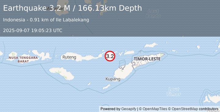 Earthquake Flores Region, Indonesia (3.2 M) (2025-09-07 19:05:23 UTC)