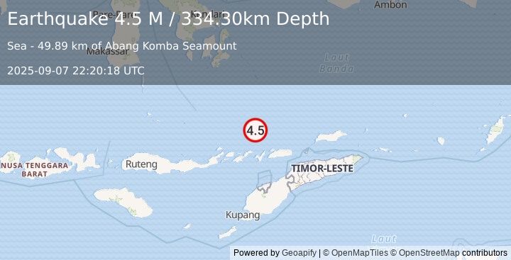 Earthquake Banda Sea (4.3 M) (2025-09-07 22:20:19 UTC)