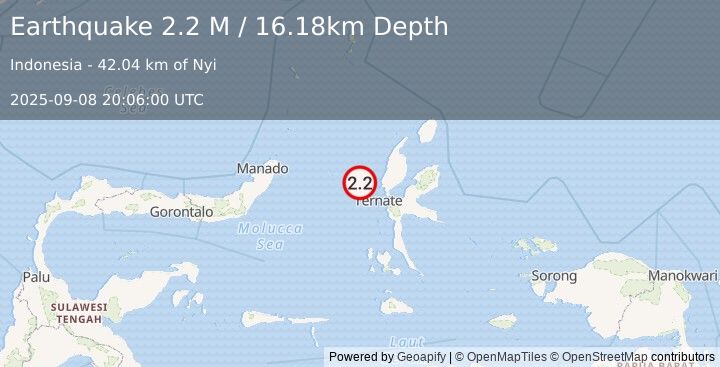 Earthquake Northern Molucca Sea (2.2 M) (2025-09-08 20:06:00 UTC)