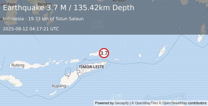 Earthquake Banda Sea (3.7 M) (2025-09-12 04:17:21 UTC)
