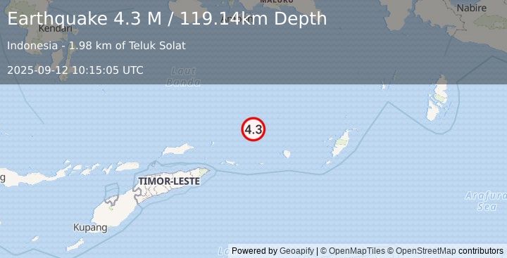Earthquake Banda Sea (4.2 M) (2025-09-12 10:15:08 UTC)