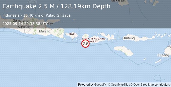 Earthquake Sumbawa Region, Indonesia (2.5 M) (2025-09-14 20:38:38 UTC)