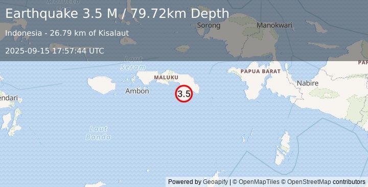 Earthquake Seram, Indonesia (3.5 M) (2025-09-15 17:57:44 UTC)