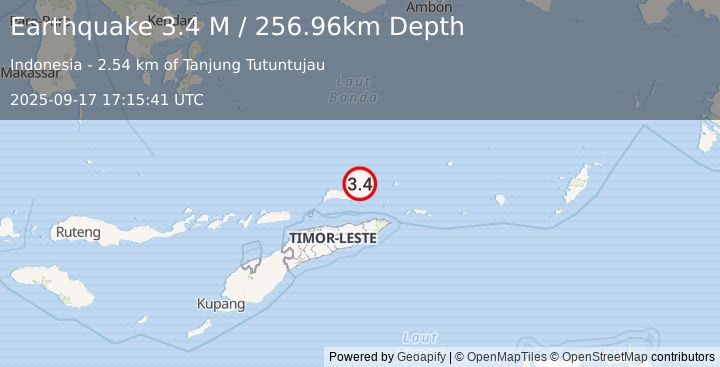 Earthquake Banda Sea (3.4 M) (2025-09-17 17:15:41 UTC)