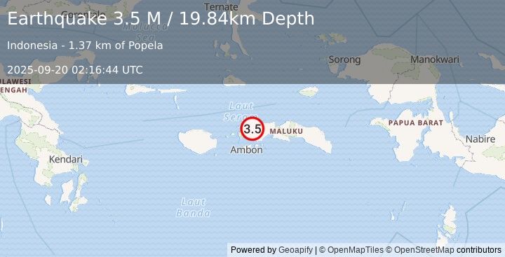 Earthquake Seram, Indonesia (3.5 M) (2025-09-20 02:16:44 UTC)