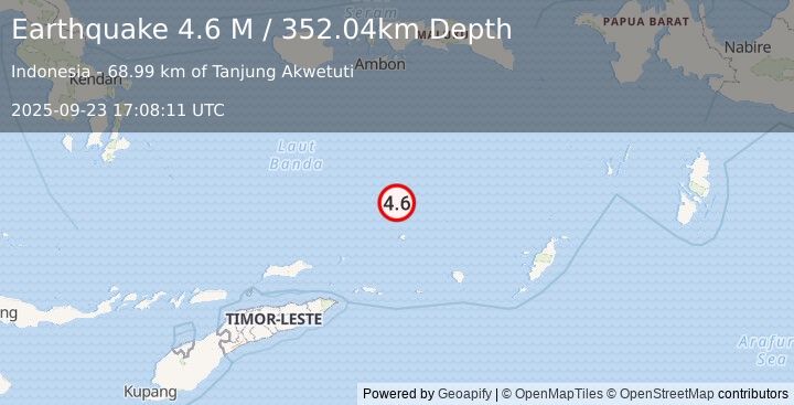 Earthquake Banda Sea (4.6 M) (2025-09-23 17:08:12 UTC)