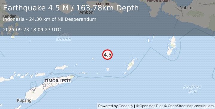 Earthquake Banda Sea (4.4 M) (2025-09-23 18:09:24 UTC)