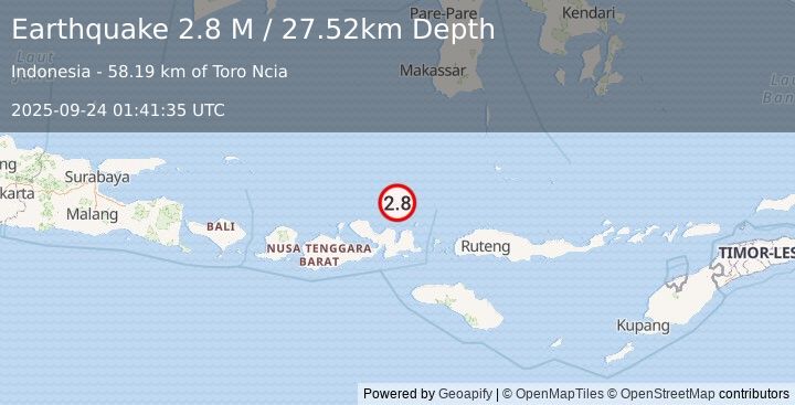 Earthquake Flores Sea (2.8 M) (2025-09-24 01:41:35 UTC)