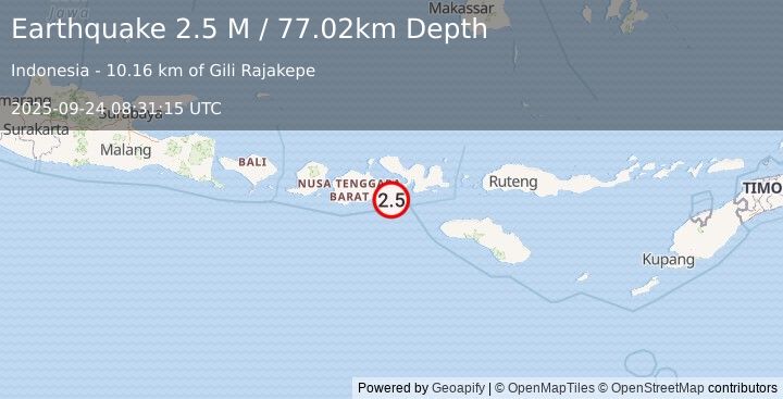 Earthquake Sumbawa Region, Indonesia (2.8 M) (2025-09-24 08:31:12 UTC)