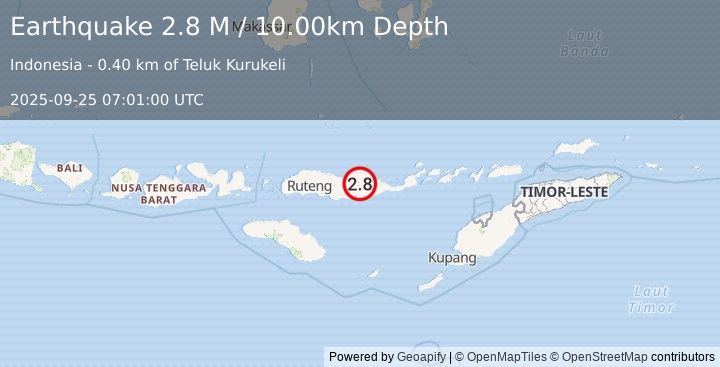 Earthquake Flores Region, Indonesia (2.8 M) (2025-09-25 07:01:00 UTC)