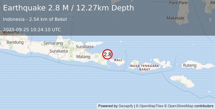 Earthquake Bali Sea (2.8 M) (2025-09-25 10:24:10 UTC)