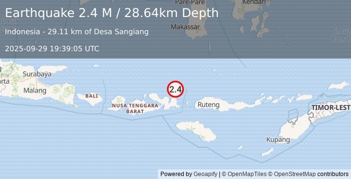 Earthquake Flores Sea (2.5 M) (2025-09-29 19:39:04 UTC)