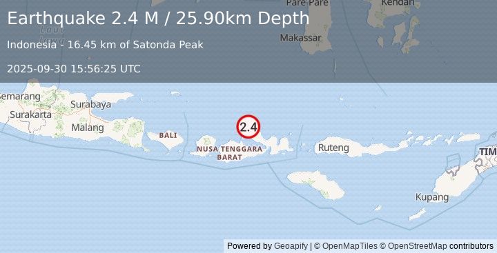 Earthquake Bali Sea (2.4 M) (2025-09-30 15:56:25 UTC)