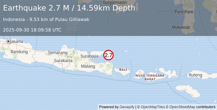 Earthquake Bali Sea (2.7 M) (2025-09-30 18:09:58 UTC)