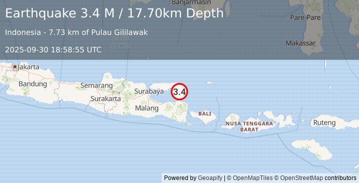 Earthquake Bali Sea (3.4 M) (2025-09-30 18:58:55 UTC)