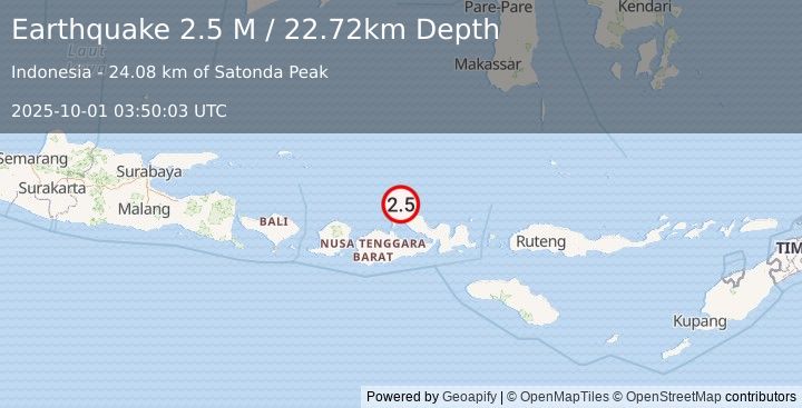Earthquake Bali Sea (2.5 M) (2025-10-01 03:50:03 UTC)