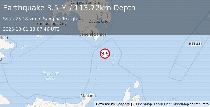Earthquake Talaud Islands, Indonesia (3.5 M) (2025-10-01 13:07:46 UTC)