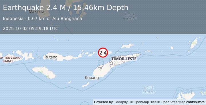 Earthquake Timor Region (2.4 M) (2025-10-02 05:59:18 UTC)