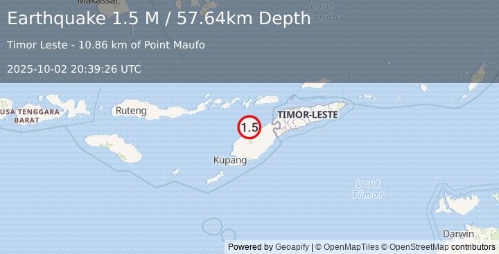 Earthquake Timor Region (1.5 M) (2025-10-02 20:39:26 UTC)