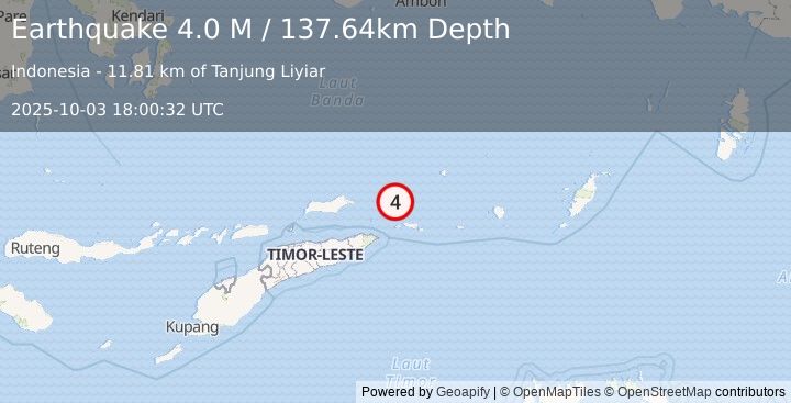 Earthquake Banda Sea (4.0 M) (2025-10-03 18:00:32 UTC)