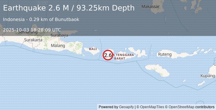 Earthquake Sumbawa Region, Indonesia (2.6 M) (2025-10-03 18:28:09 UTC)