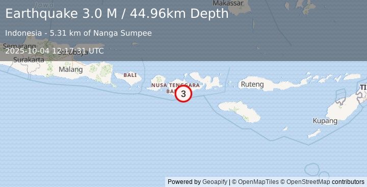 Earthquake Sumbawa Region, Indonesia (3.0 M) (2025-10-04 12:17:32 UTC)
