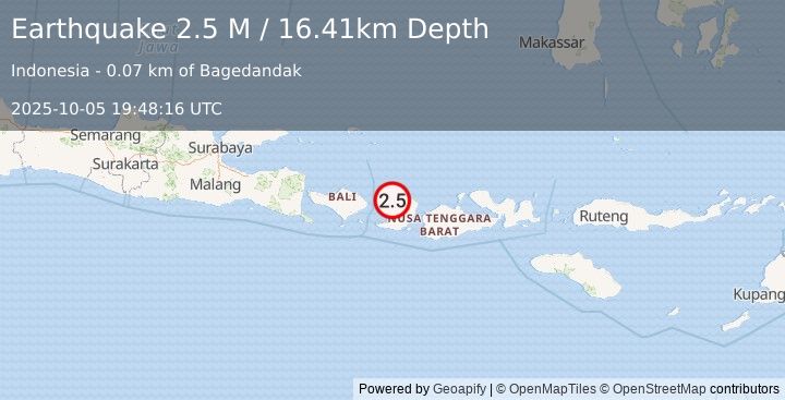 Earthquake Sumbawa Region, Indonesia (2.5 M) (2025-10-05 19:48:16 UTC)