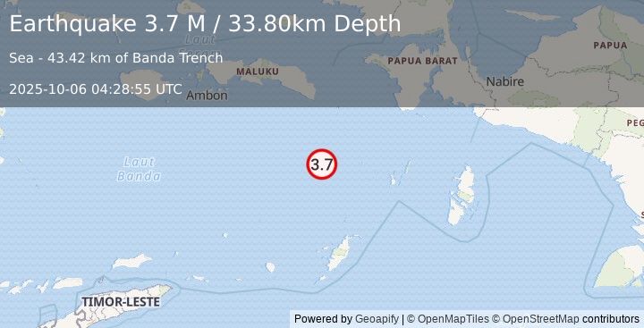 Earthquake Banda Sea (3.7 M) (2025-10-06 04:28:55 UTC)