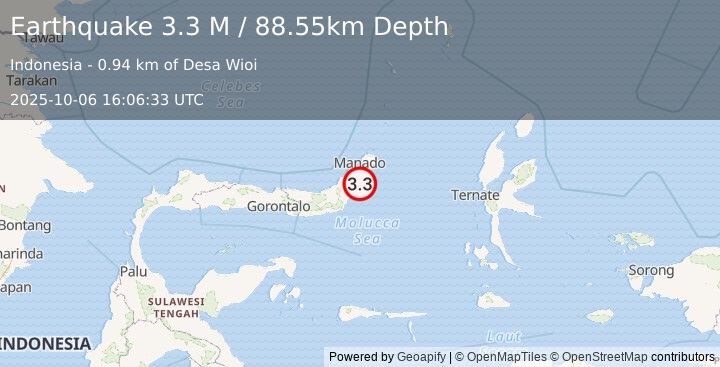 Earthquake Northern Molucca Sea (4.2 M) (2025-10-06 16:06:31 UTC)