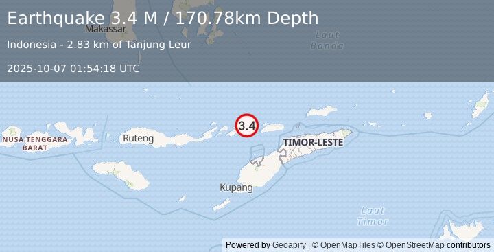 Earthquake Flores Region, Indonesia (3.4 M) (2025-10-07 01:54:18 UTC)