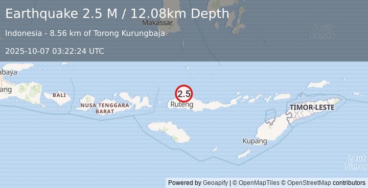 Earthquake Flores Region, Indonesia (2.5 M) (2025-10-07 03:22:24 UTC)
