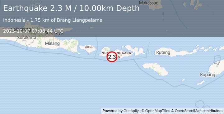 Earthquake Sumbawa Region, Indonesia (2.3 M) (2025-10-07 07:08:44 UTC)
