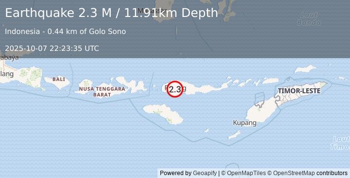 Earthquake Flores Region, Indonesia (2.3 M) (2025-10-07 22:23:35 UTC)