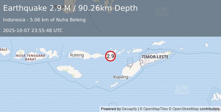 Earthquake Flores Region, Indonesia (2.9 M) (2025-10-07 23:55:48 UTC)