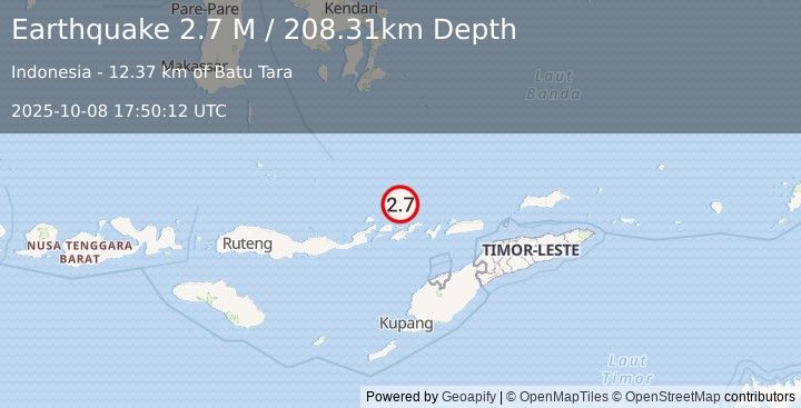 Earthquake Banda Sea (2.7 M) (2025-10-08 17:50:12 UTC)