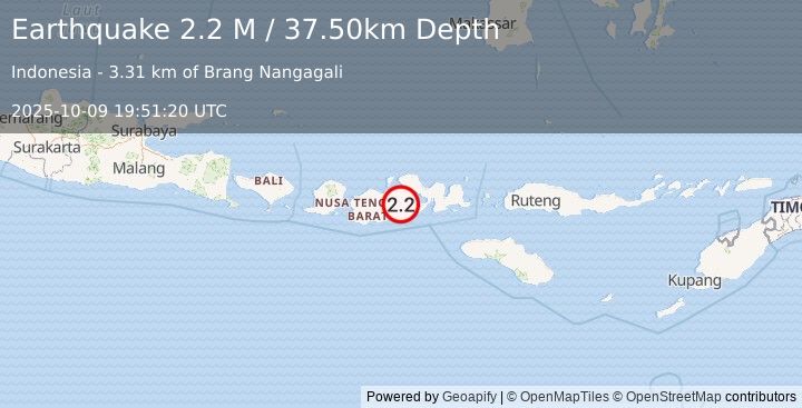 Earthquake Sumbawa Region, Indonesia (2.2 M) (2025-10-09 19:51:20 UTC)