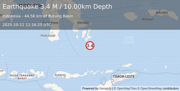 Earthquake Banda Sea (3.4 M) (2025-10-11 11:16:25 UTC)